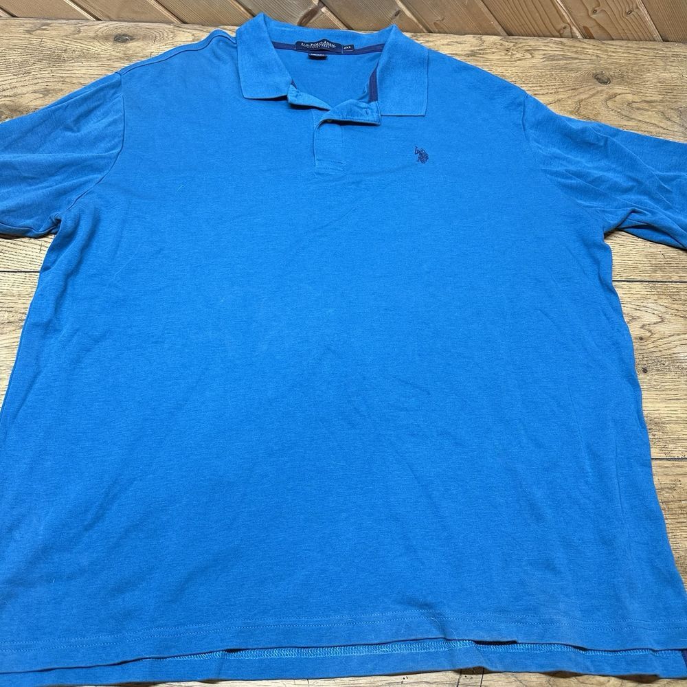 US Polo Assn Luxury Feel Golf Polo Blue 2XL 100% Cotton Preppy Golf Tennis Money